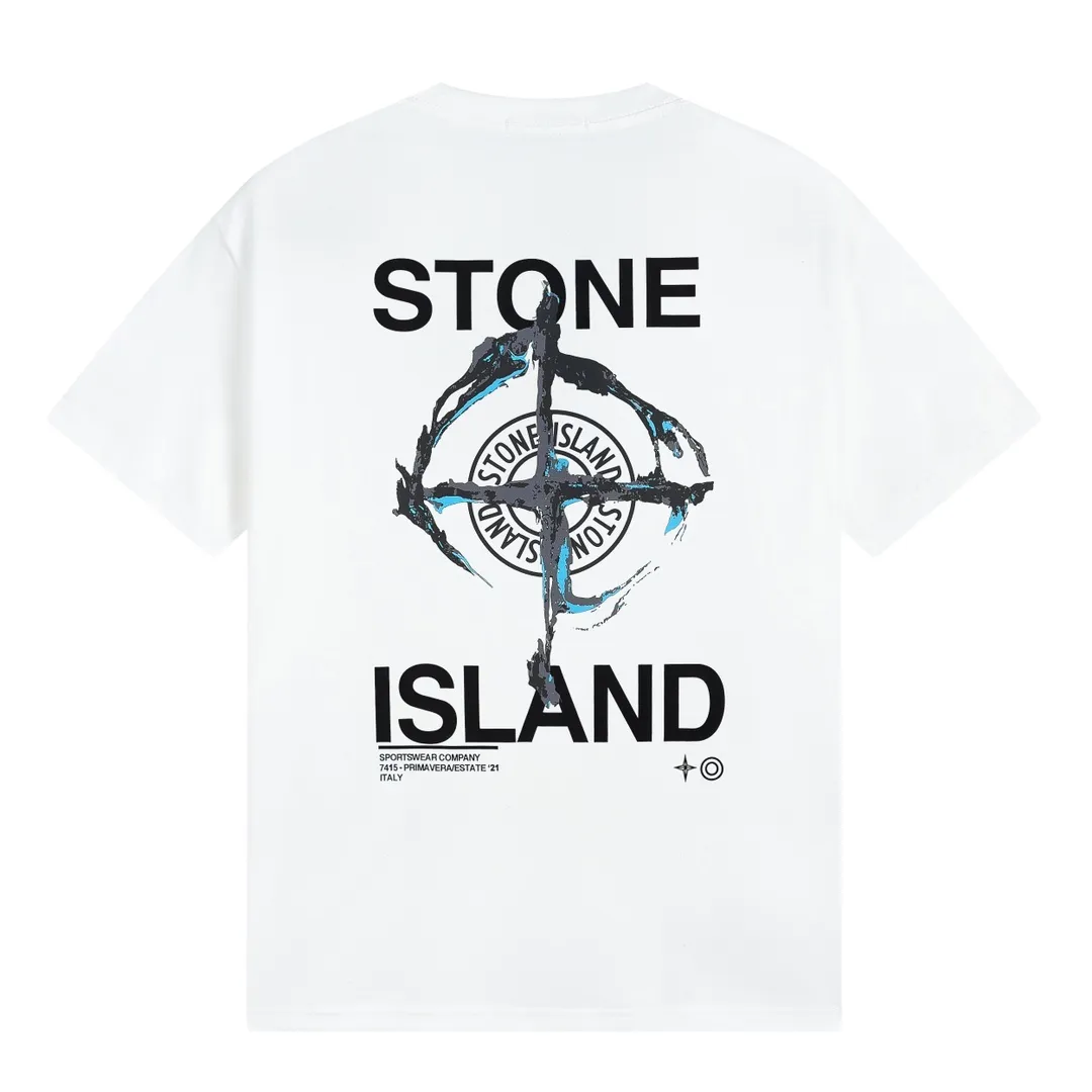 W655#P110💰 [Stone lsland/Stone Island summer new dark turbid compass printed pattern short-sleeved T-shirt] ⚠️[Original creation, high control of details] - Made of 260 grams of combed cotton, 32 count double yarn, soft and comfortable to the touch, sweat-absorbent and breathable. - Simple, basic and versatile style, original quality, the first choice for couples. - Made in a large factory, four needles and five threads on the shoulder, neatly routed, high quality workmanship. - Same style for men and women. Very versatile, one piece for everyone, details are clearly visible. Color: Black White Size: M L